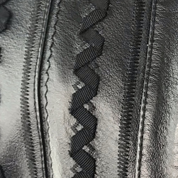 Vintage Nygard Collection Black Leather Front Mixed Media Jacket Size L - Picture 9 of 13